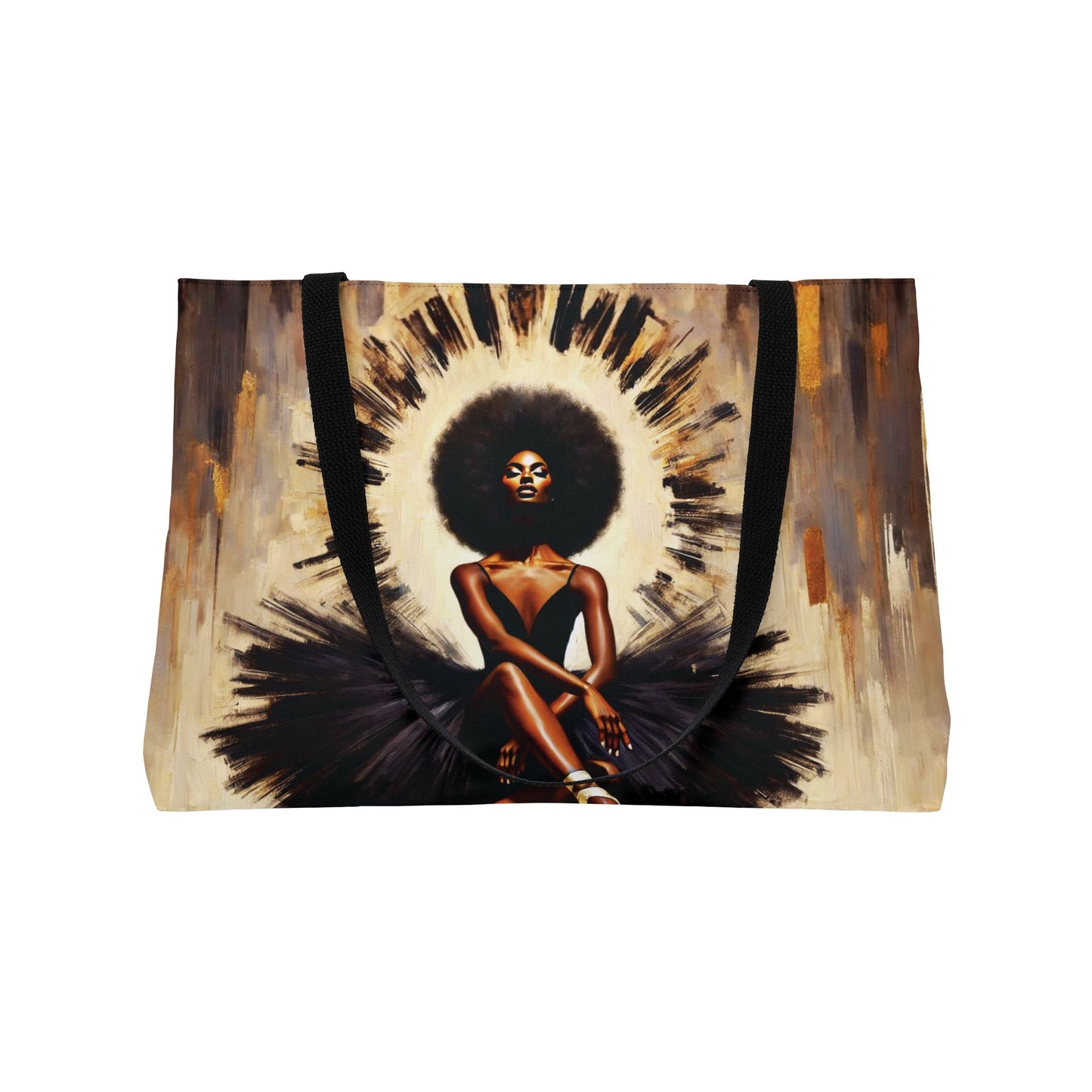 Afro Ballerina Weekender Tote Bag | Black Ballerina Art, Dance Canvas Bag