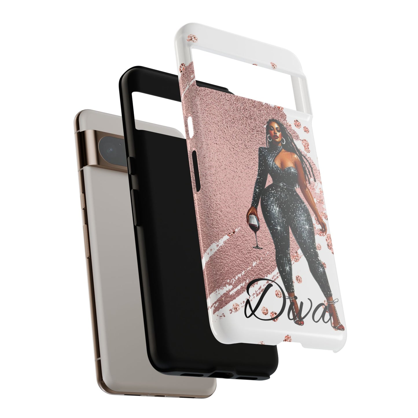 Glamorous Diva Cell Phone Case, Stylish Female Beauty Cover, Tough Cases for Women, Fabulous Girl Boss Accessories, Fashionable Lady Phone