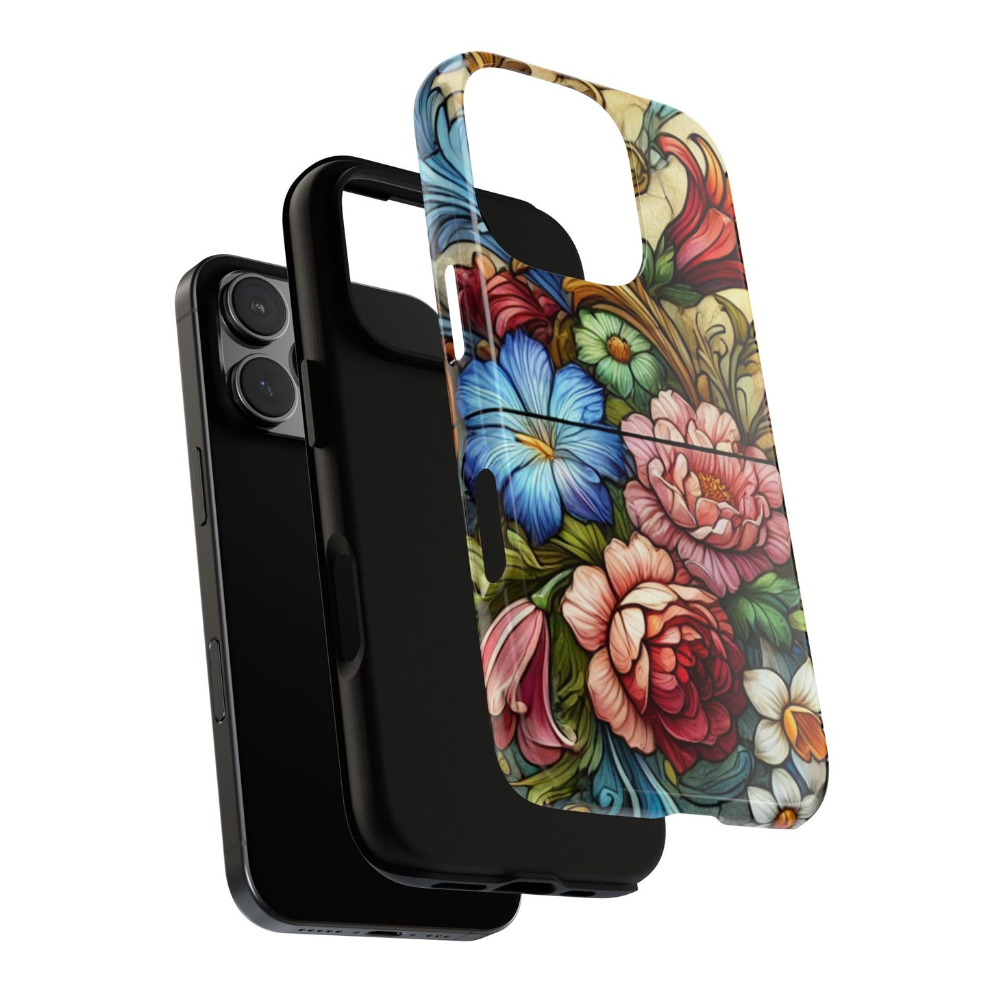 Floral Phone Case, Tough Cases with Colorful Floral Design, Gift for Her, Elegant Phone Cover, Spring Vibes, Unique Design
