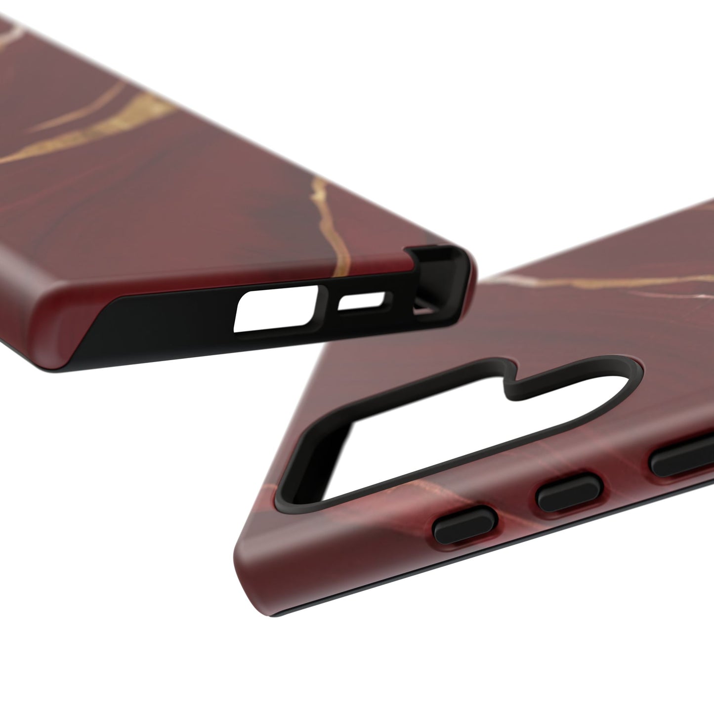 Elegant Red Marble Phone Case - Tough Cases, Stylish Phone Cover, Gift for Her, Luxe Cellphone Protection, Modern Accessories