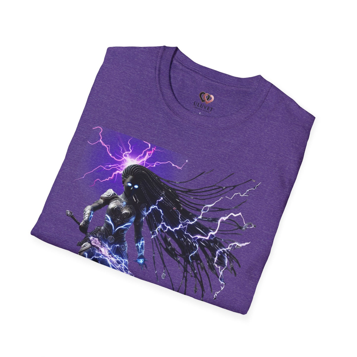 Electrifying Warrior T-Shirt - Unisex Softstyle Tee, Anime Apparel, Boutiques, Gifts for Gamers, Birthday Present, Casual Wear