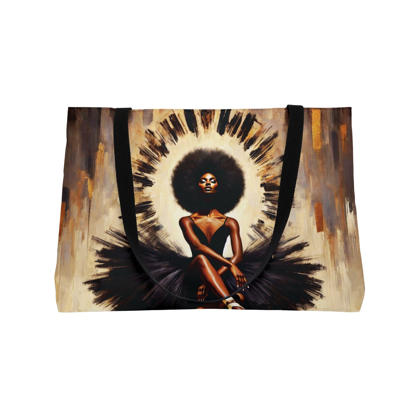 Afro Ballerina Weekender Tote Bag | Black Ballerina Art, Dance Canvas Bag