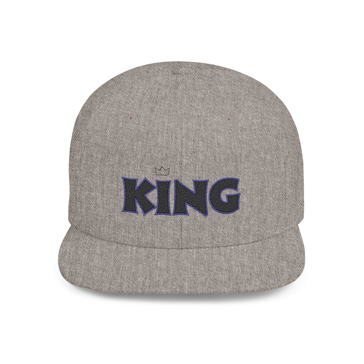 King Flat Bill Snapback Hat, Trendy Cap for Men, Streetwear Fashion, Gift for Him, Birthday or Father's Day Present