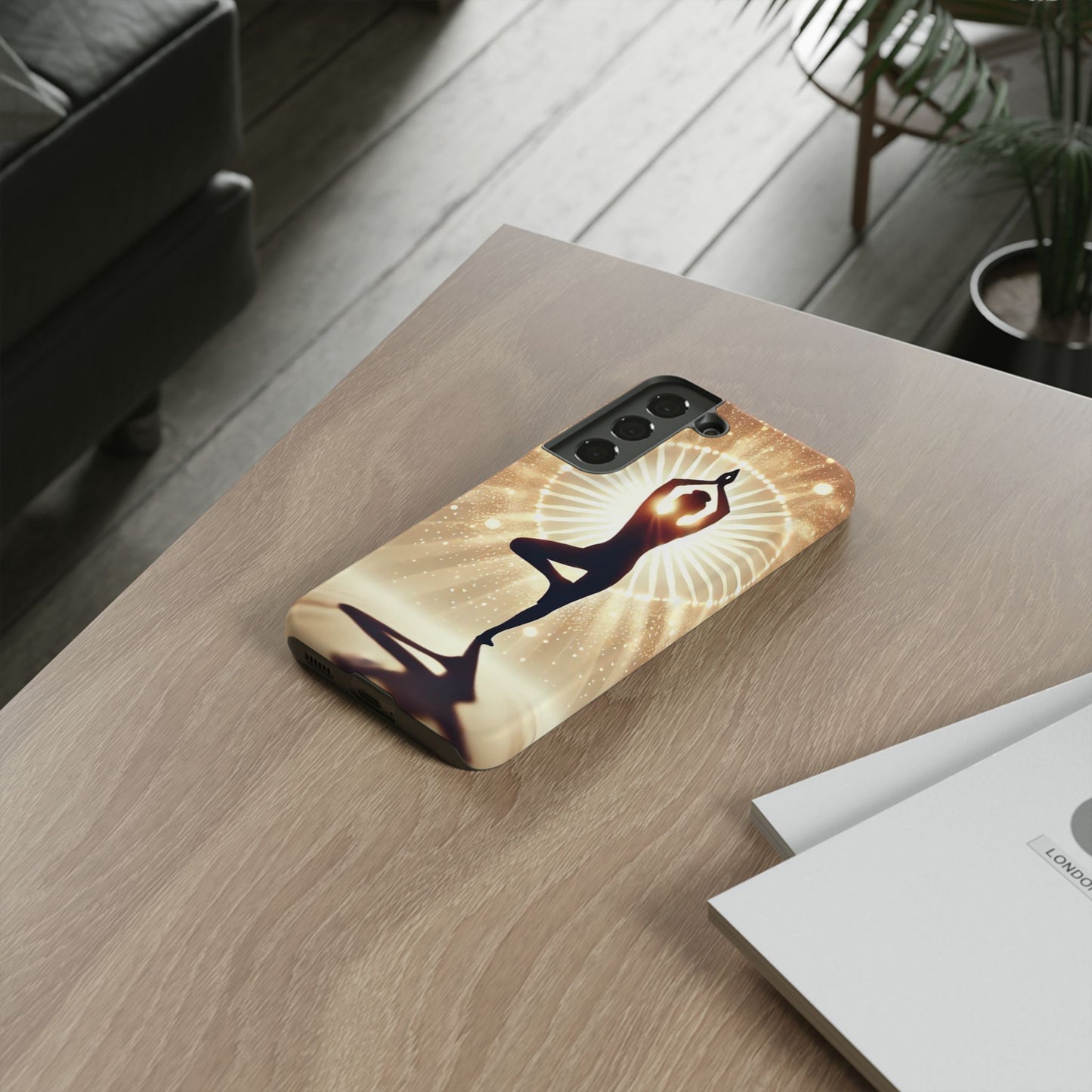 Yoga Phone Case, Glow in the Dark Tough Phone Cover, Inspirational Cell Phone Case, Gift for Yogis, Meditation Accessory