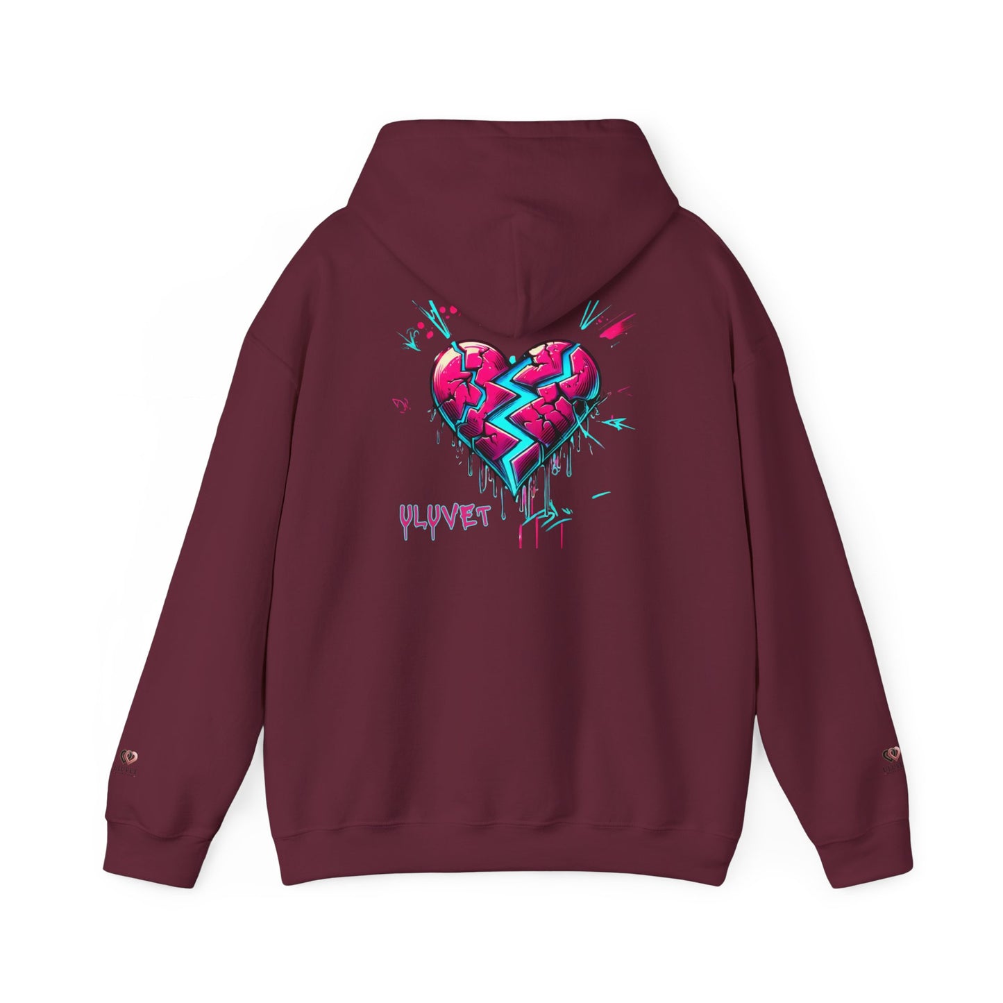 Heartbreak Graffiti Hooded Sweatshirt, Unisex Hoodie, Streetwear Fashion, Gift for Him, Her, Valentine's Day, Trendy Casual Wear