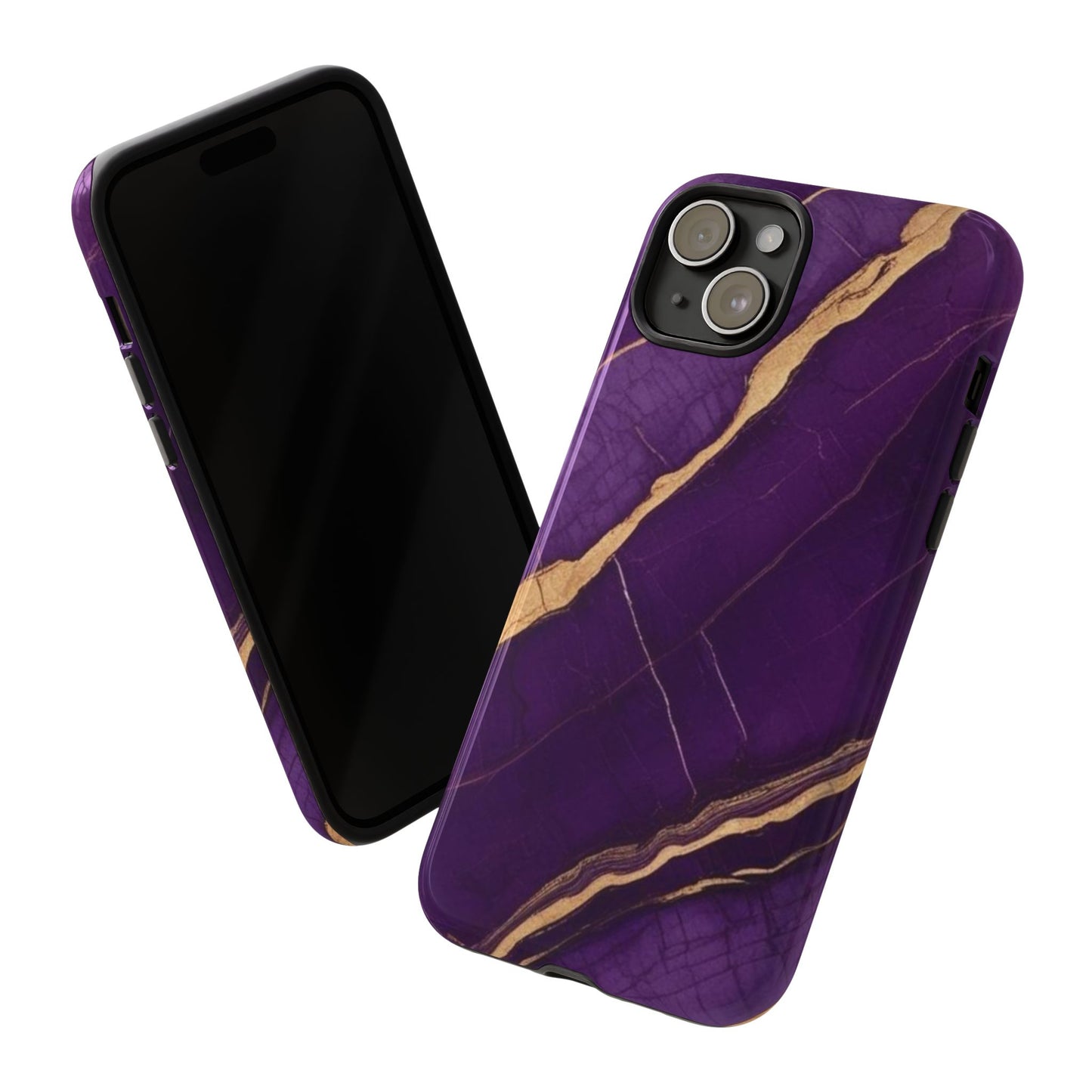 Elegant Purple Marble Phone Case, Tough Phone Cover, Gift for Her, Luxe Design, Birthday Present, Unique Tech Accessory
