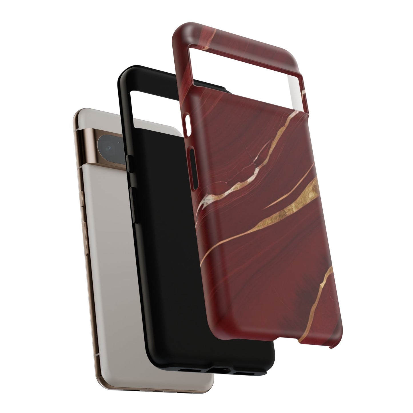 Elegant Red Marble Phone Case - Tough Cases, Stylish Phone Cover, Gift for Her, Luxe Cellphone Protection, Modern Accessories