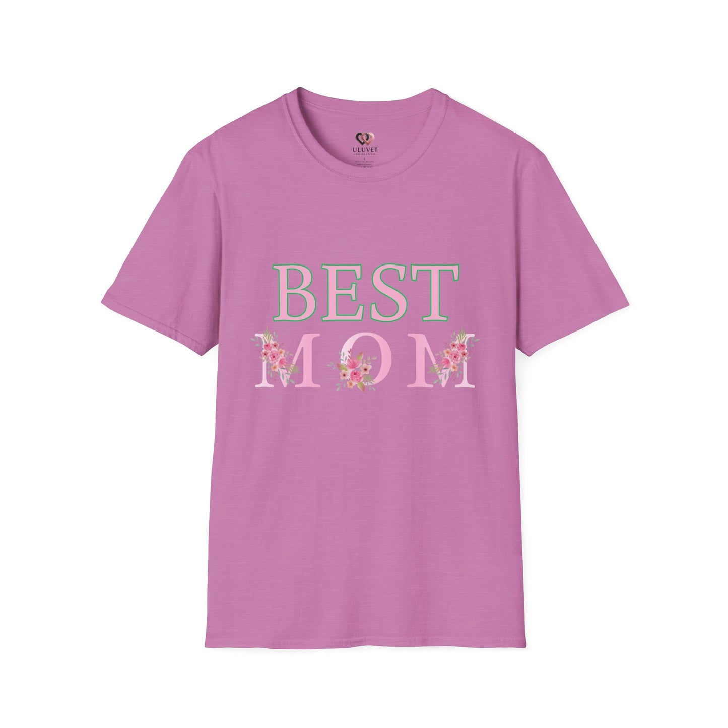 Best Mom Unisex Softstyle T-Shirt | Perfect Gift for Mother's Day, Birthday, Casual Wear, Floral Design, Family Gatherings