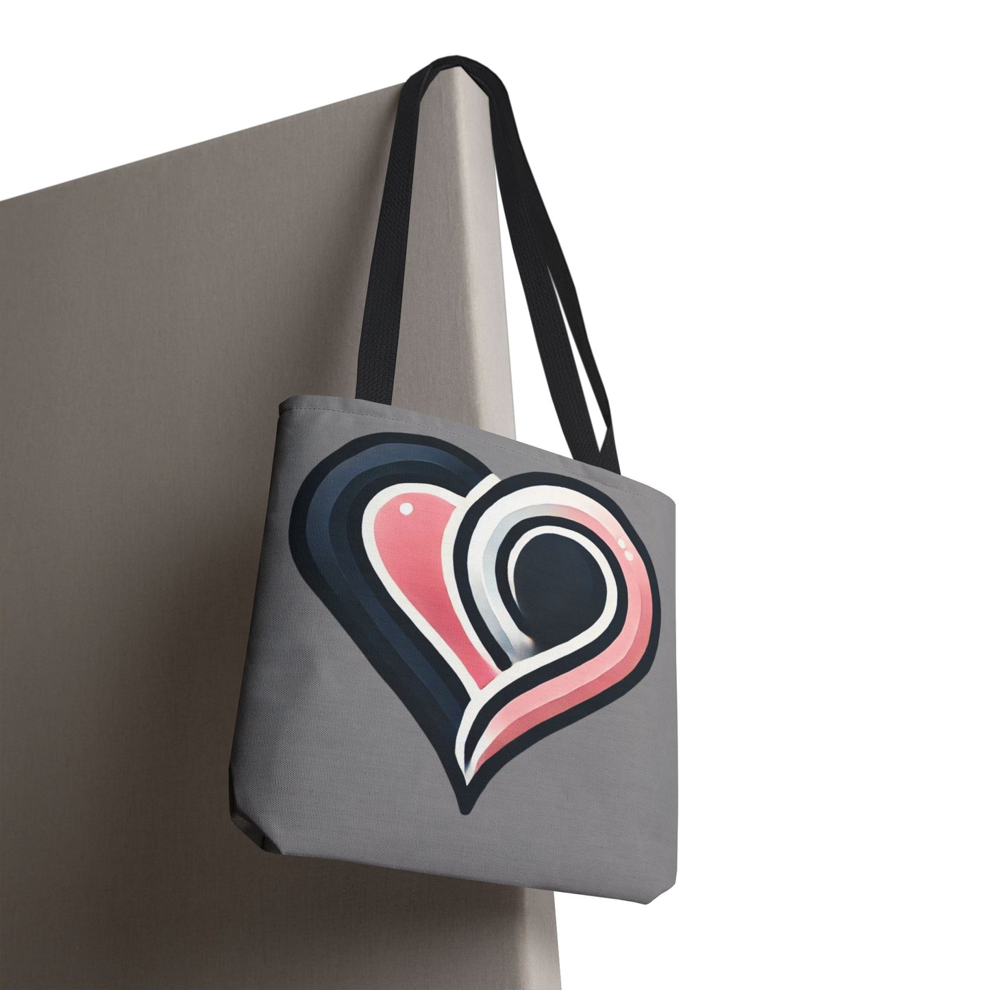 Abstract Heart Tote Bag — Pink & Navy Love Art Tote