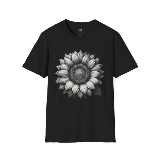 Sunflower Unisex Softstyle T-Shirt, Floral Graphic Tee, Plant Lover Gift, Casual Wear, Summer Style, Nature Enthusiast Apparel