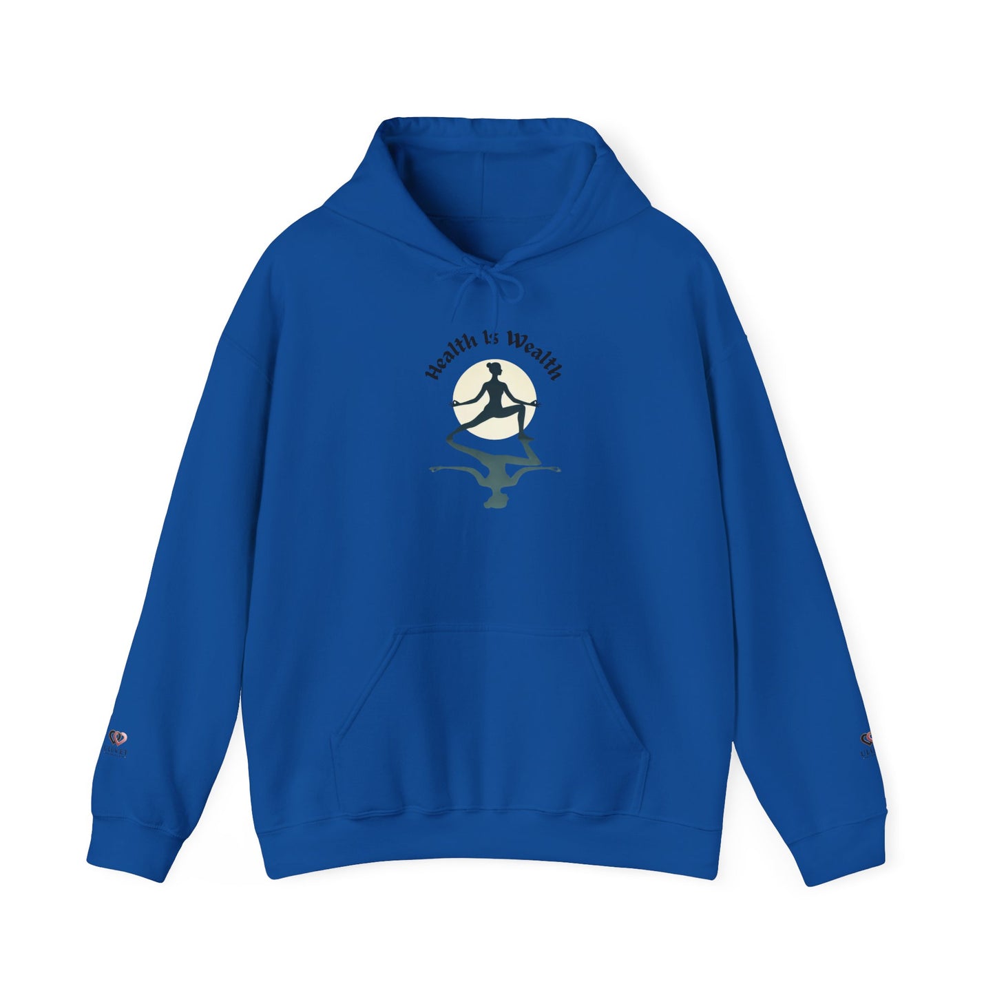 Health is Wealth Unisex Hooded Sweatshirt | Motivational Sweatshirt for Fitness Lovers, Inspirational Hoodie, Cozy Gift, Wellness Apparel