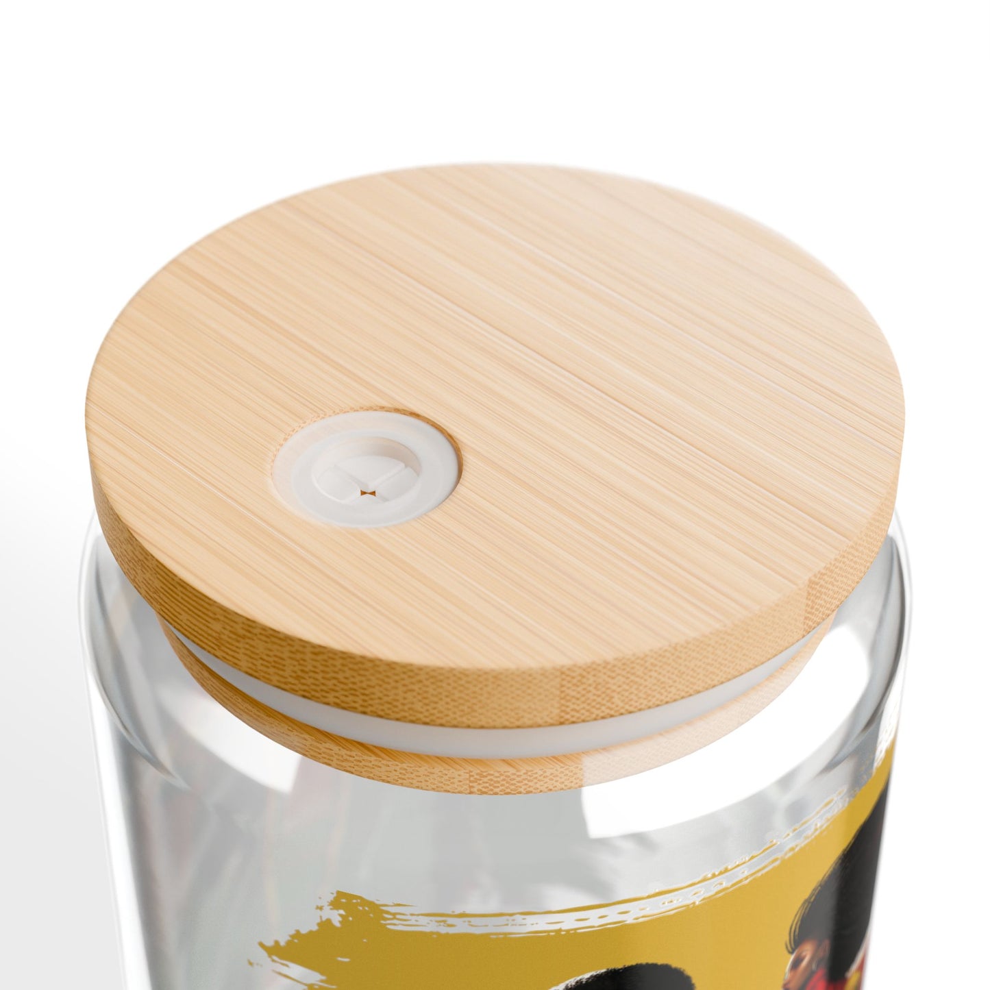Afrocentric Rasta 16oz Sipper Glass – Bamboo Lid & Straw