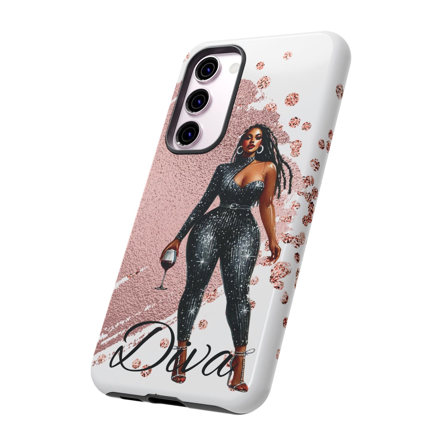 Glamorous Diva Cell Phone Case, Stylish Female Beauty Cover, Tough Cases for Women, Fabulous Girl Boss Accessories, Fashionable Lady Phone
