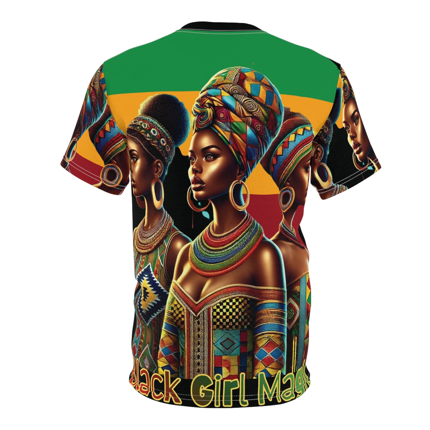Black Girl Magic African Pattern Tee — Vibrant Afrocentric All-Over Print