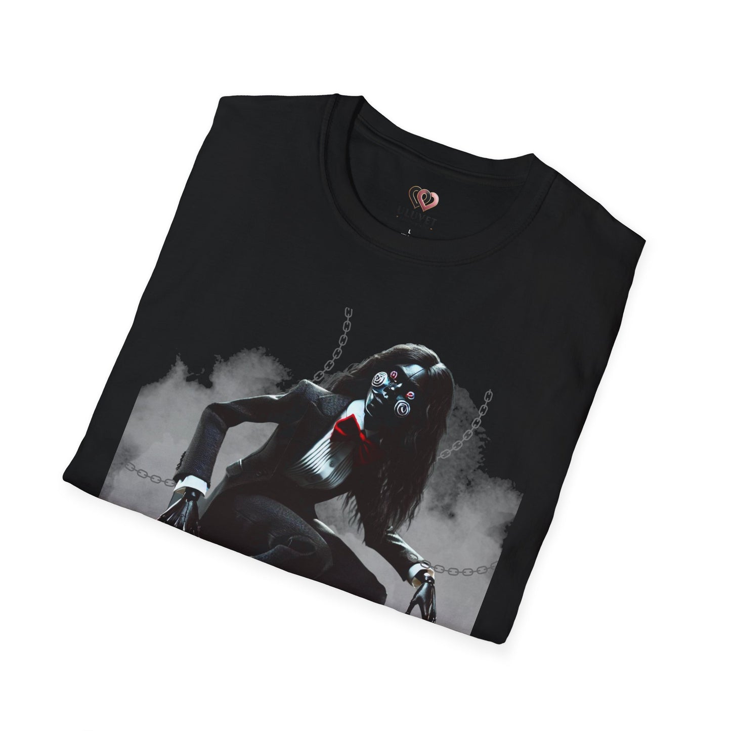 The Marionette Unisex Softstyle T-Shirt | Spooky Halloween Tee, Horror Clothing, Unique Graphic Shirt, Gift for Horror Lovers