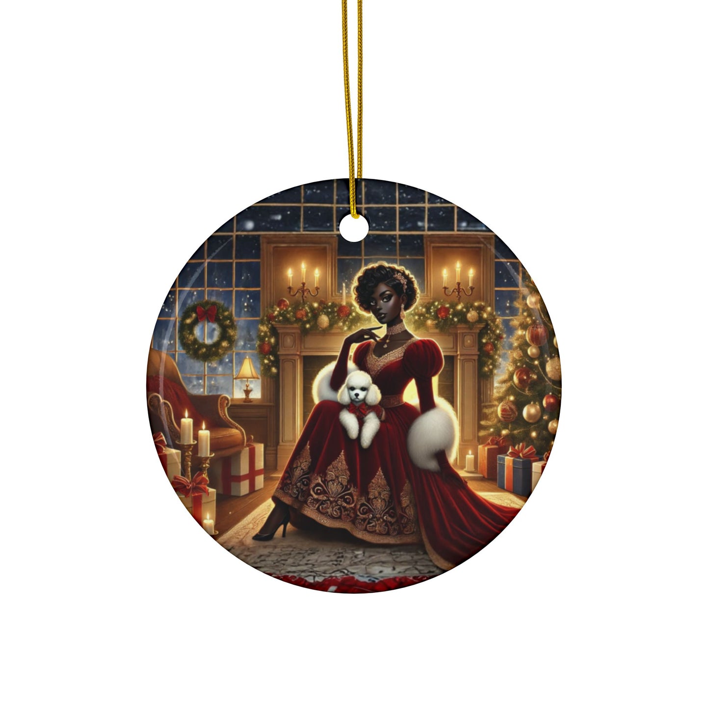 Ceramic Holiday Ornaments, Festive Decor, Christmas Gifts, Tree Decorations, 2-Sided Print, Holiday Keepsakes, Home Decor