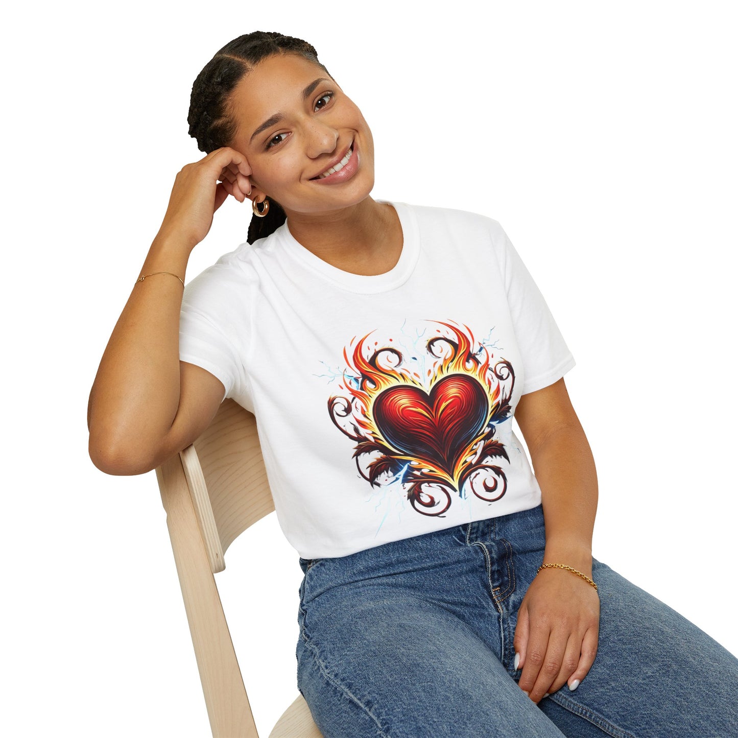 Artistic Heart Graphic Unisex Softstyle T-Shirt | Casual Wear, Gift for Valentine's Day, Art Lovers, Graphic Tee, Unique Design