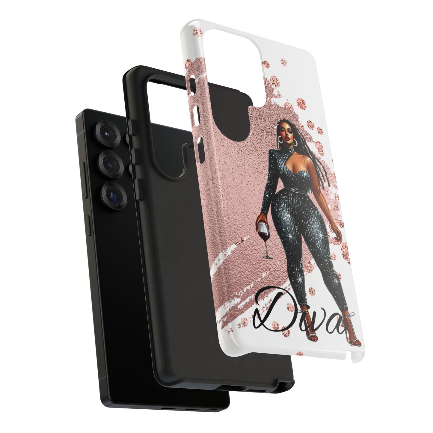 Glamorous Diva Cell Phone Case, Stylish Female Beauty Cover, Tough Cases for Women, Fabulous Girl Boss Accessories, Fashionable Lady Phone