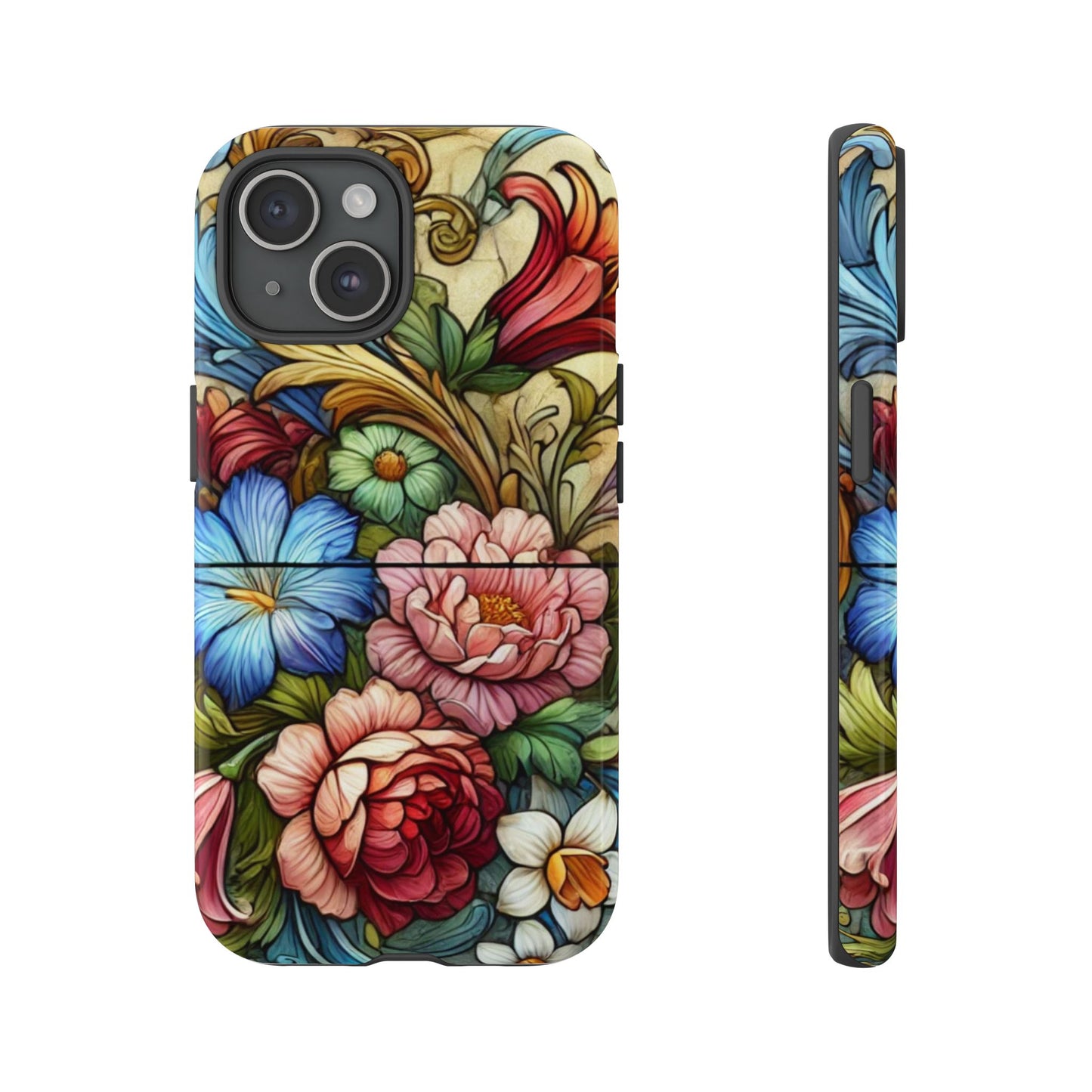 Floral Phone Case, Tough Cases with Colorful Floral Design, Gift for Her, Elegant Phone Cover, Spring Vibes, Unique Design