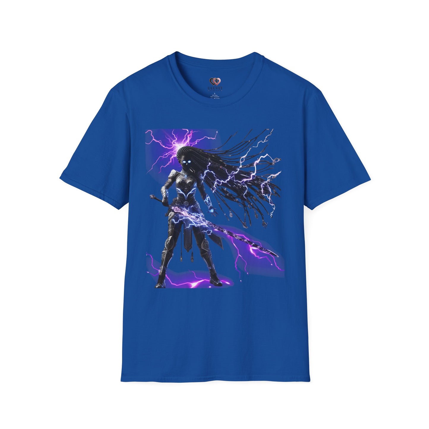 Electrifying Warrior T-Shirt - Unisex Softstyle Tee, Anime Apparel, Boutiques, Gifts for Gamers, Birthday Present, Casual Wear
