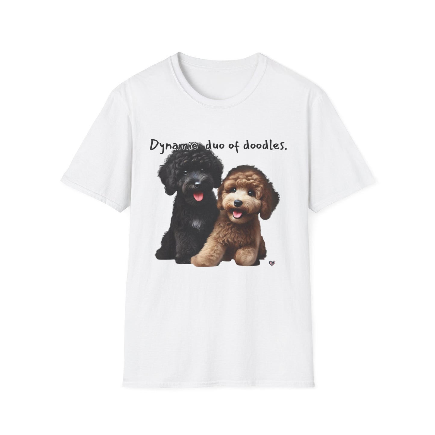Dynamic Duo of Doodles Unisex T-Shirt, Cute Dog Lover Gift, Pet Owner Tee, Fun Animal Shirt, Perfect for Birthdays, Dog Lovers, Casual Wear