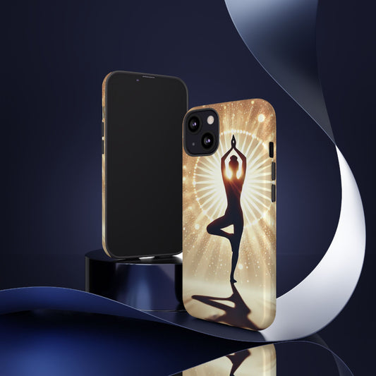 Yoga Phone Case, Glow in the Dark Tough Phone Cover, Inspirational Cell Phone Case, Gift for Yogis, Meditation Accessory