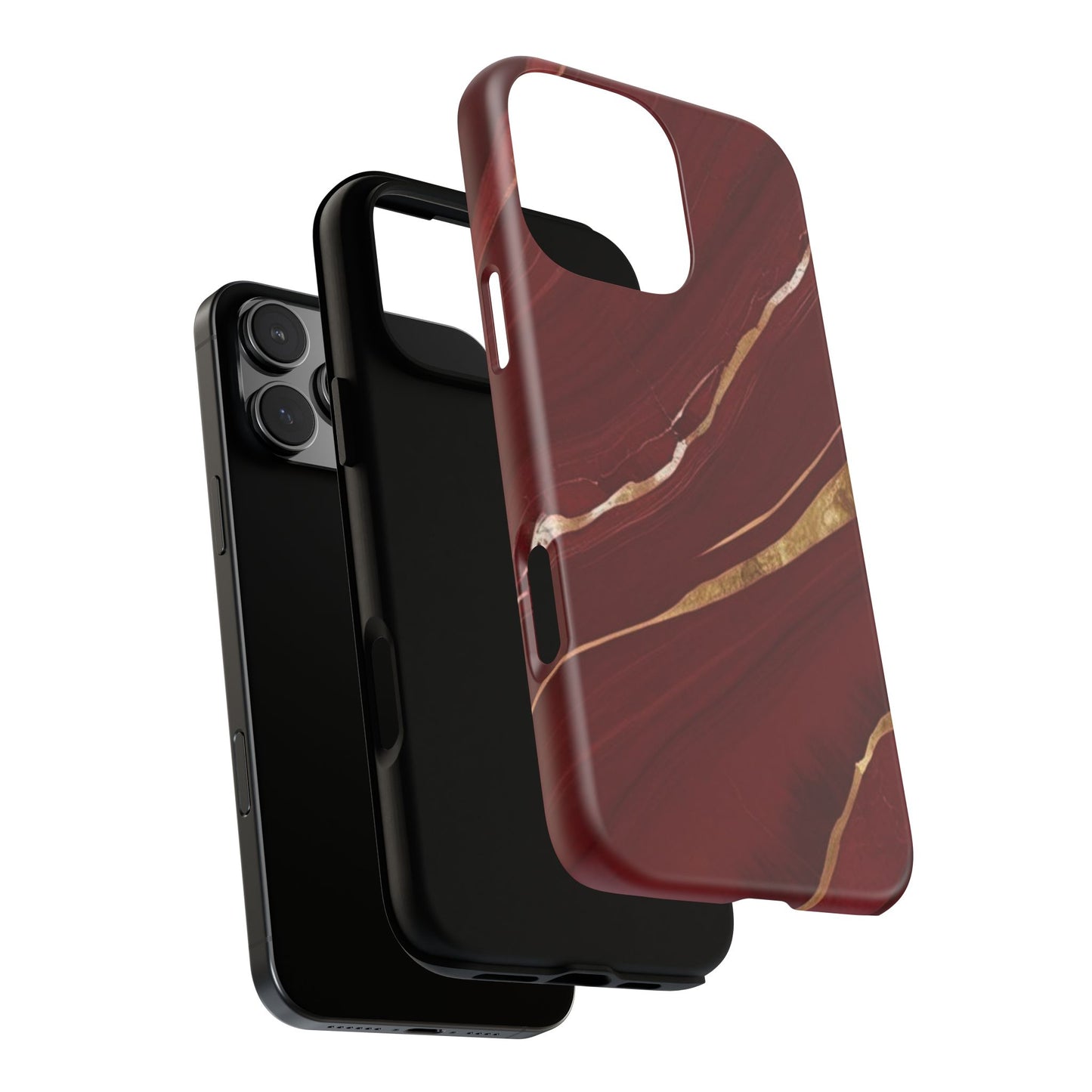 Elegant Red Marble Phone Case - Tough Cases, Stylish Phone Cover, Gift for Her, Luxe Cellphone Protection, Modern Accessories
