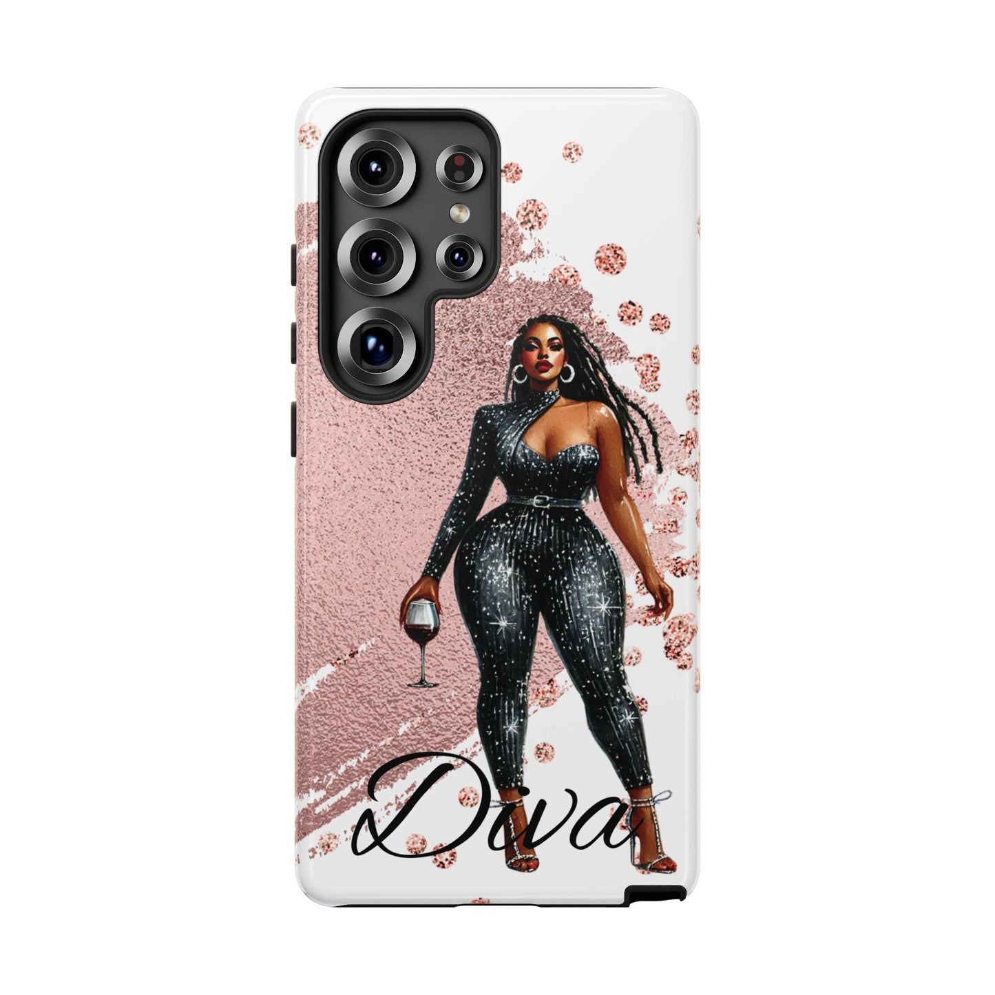 Glamorous Diva Cell Phone Case, Stylish Female Beauty Cover, Tough Cases for Women, Fabulous Girl Boss Accessories, Fashionable Lady Phone