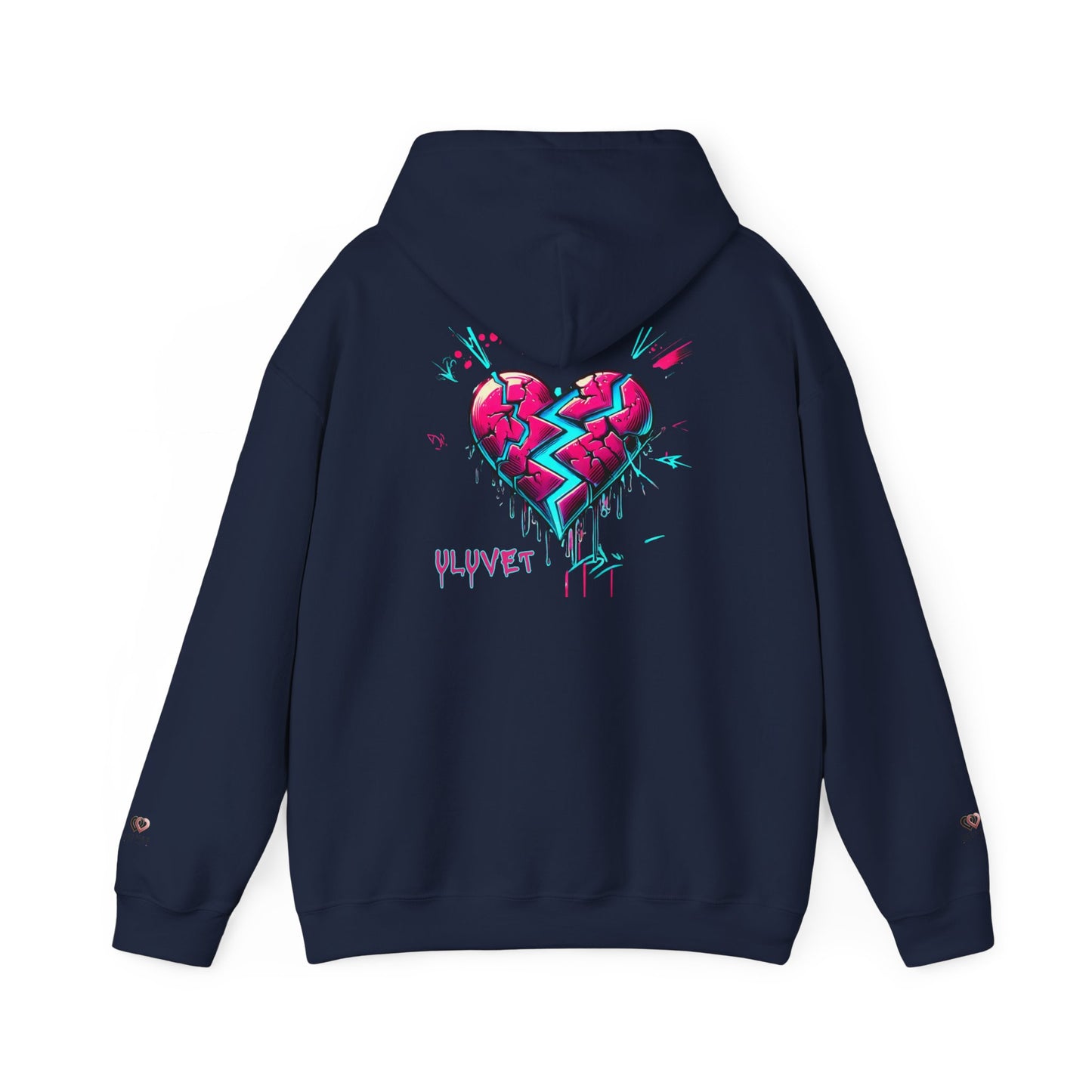 Heartbreak Graffiti Hooded Sweatshirt, Unisex Hoodie, Streetwear Fashion, Gift for Him, Her, Valentine's Day, Trendy Casual Wear