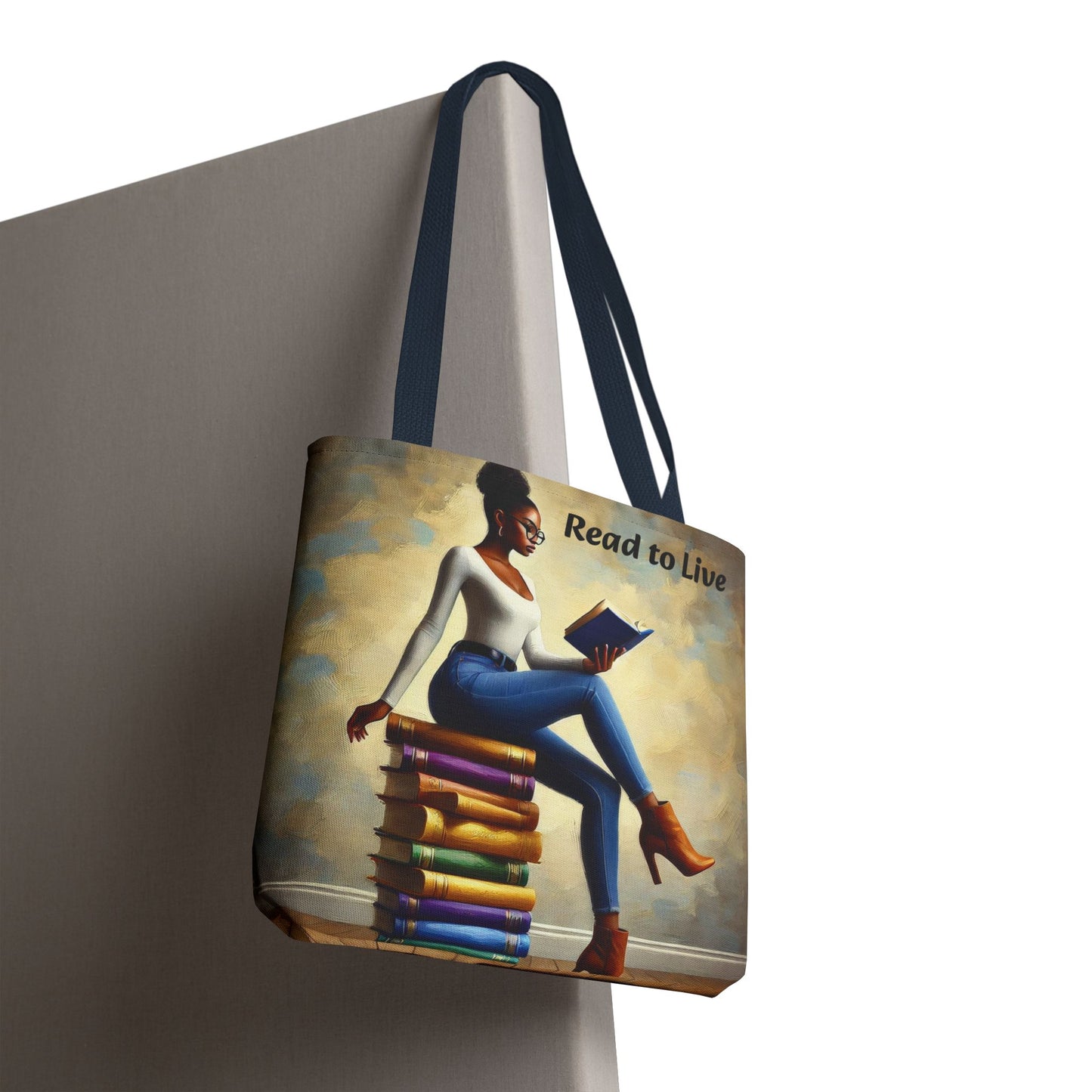 Customizable Book Tote Bag. Book Lover Library Art