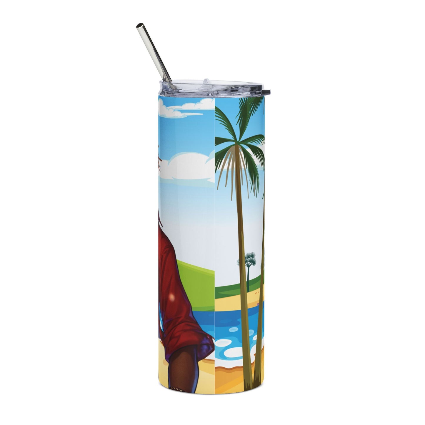 20oz Stainless Tumbler — Tropical Beach Guy Design