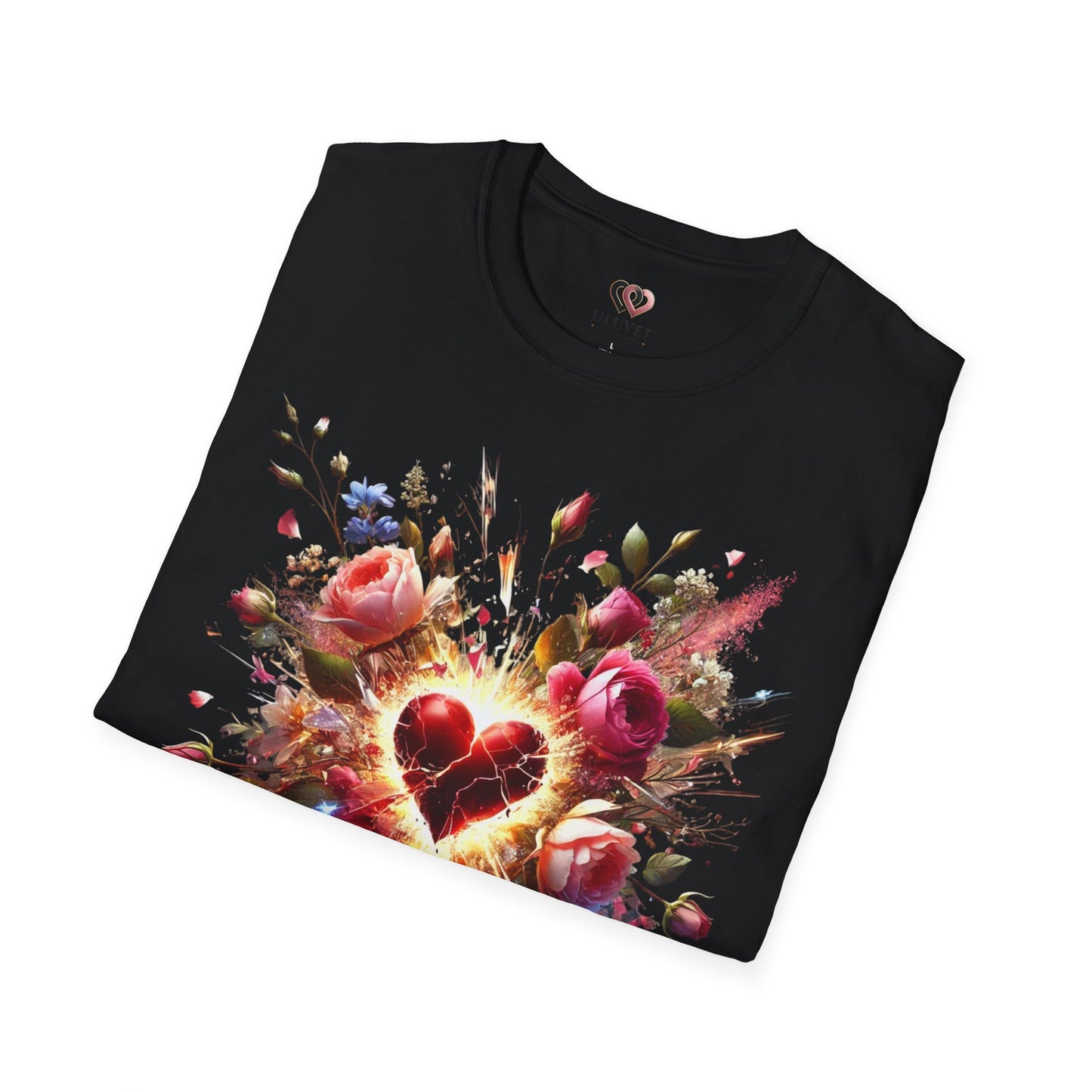 Romantic Floral Heart T-Shirt | Gift for Her | Valentine's Day, Anniversary, Casual Wear, Softstyle Tee, Perfect for Love