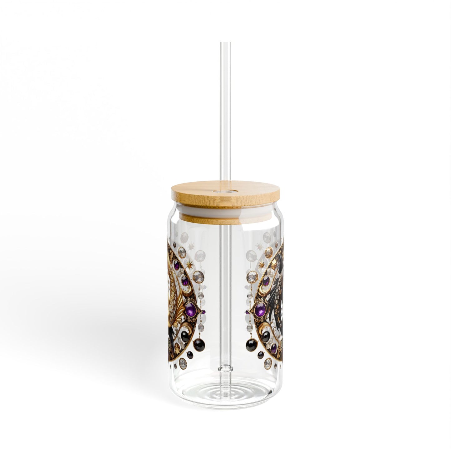 Astrology Sipper Glass | Unique Zodiac Drinkware for Pisces | Perfect Gift for Astrology Lovers | Eco-Friendly Glass Cup | 16oz Decor