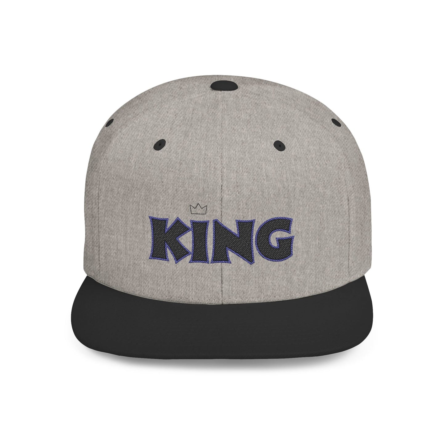 King Flat Bill Snapback Hat, Trendy Cap for Men, Streetwear Fashion, Gift for Him, Birthday or Father's Day Present