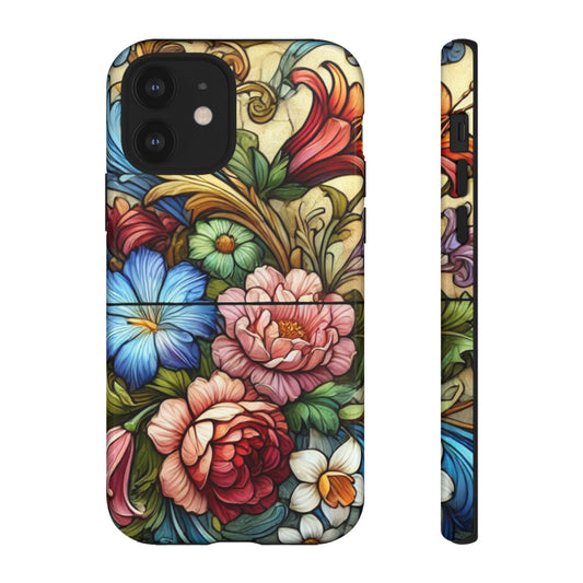 Floral Phone Case, Tough Cases with Colorful Floral Design, Gift for Her, Elegant Phone Cover, Spring Vibes, Unique Design