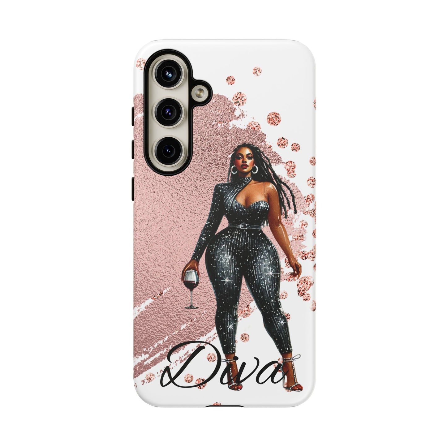Glamorous Diva Cell Phone Case, Stylish Female Beauty Cover, Tough Cases for Women, Fabulous Girl Boss Accessories, Fashionable Lady Phone