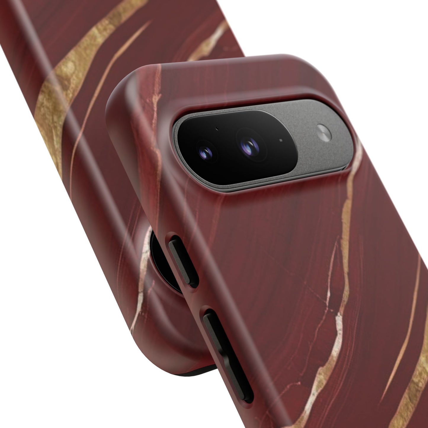 Elegant Red Marble Phone Case - Tough Cases, Stylish Phone Cover, Gift for Her, Luxe Cellphone Protection, Modern Accessories