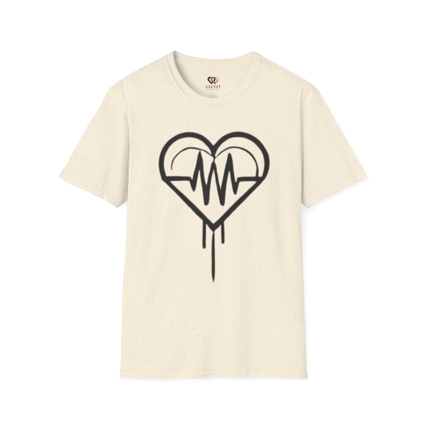 Heartbeat Graphic Unisex T-Shirt, Softstyle Tee, Heartbeat Shirt, Casual Wear, Gift for Music Lovers, Heartbeat Art