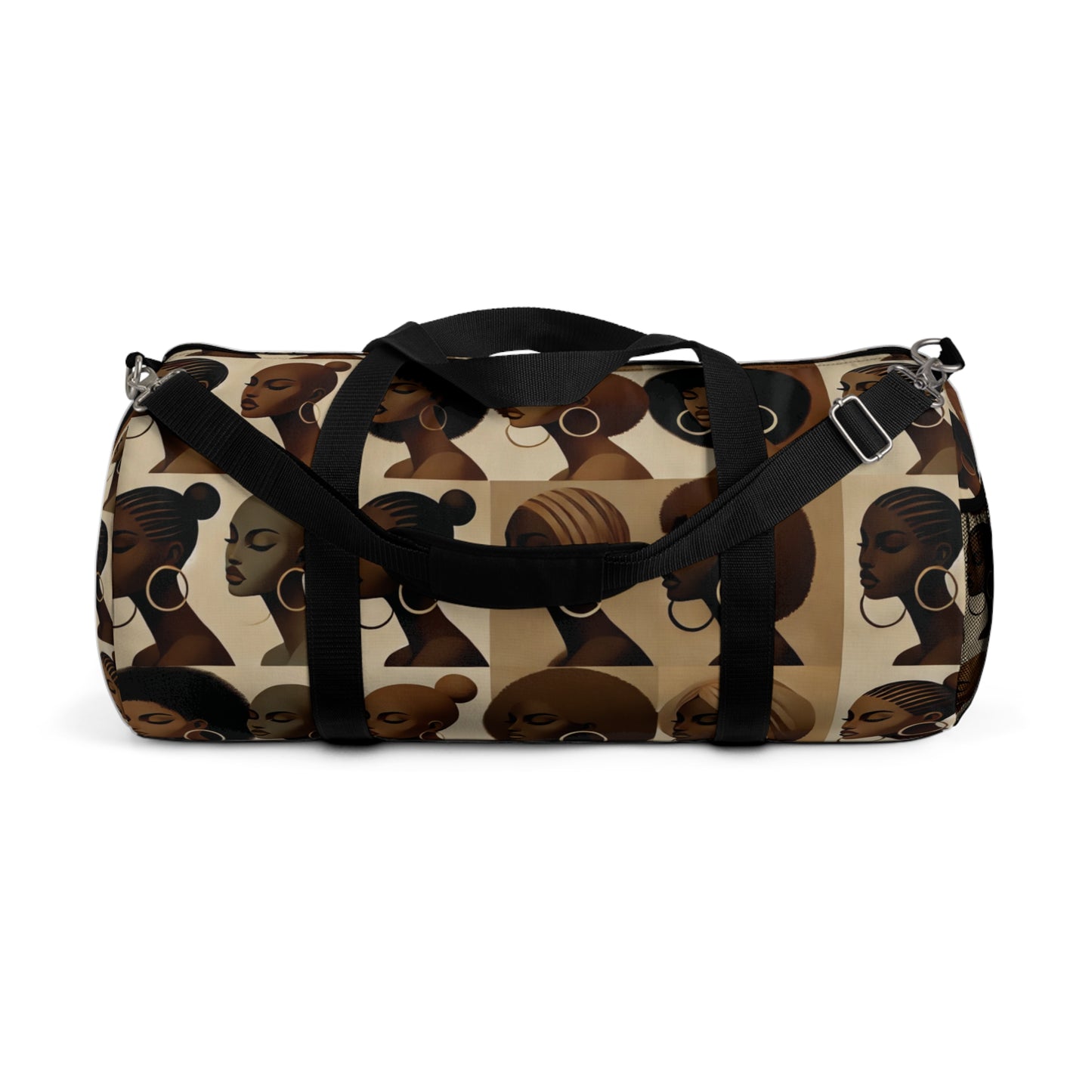 Afrocentric Women Pattern Duffel Bag | Brown Skin Tones, Headwraps
