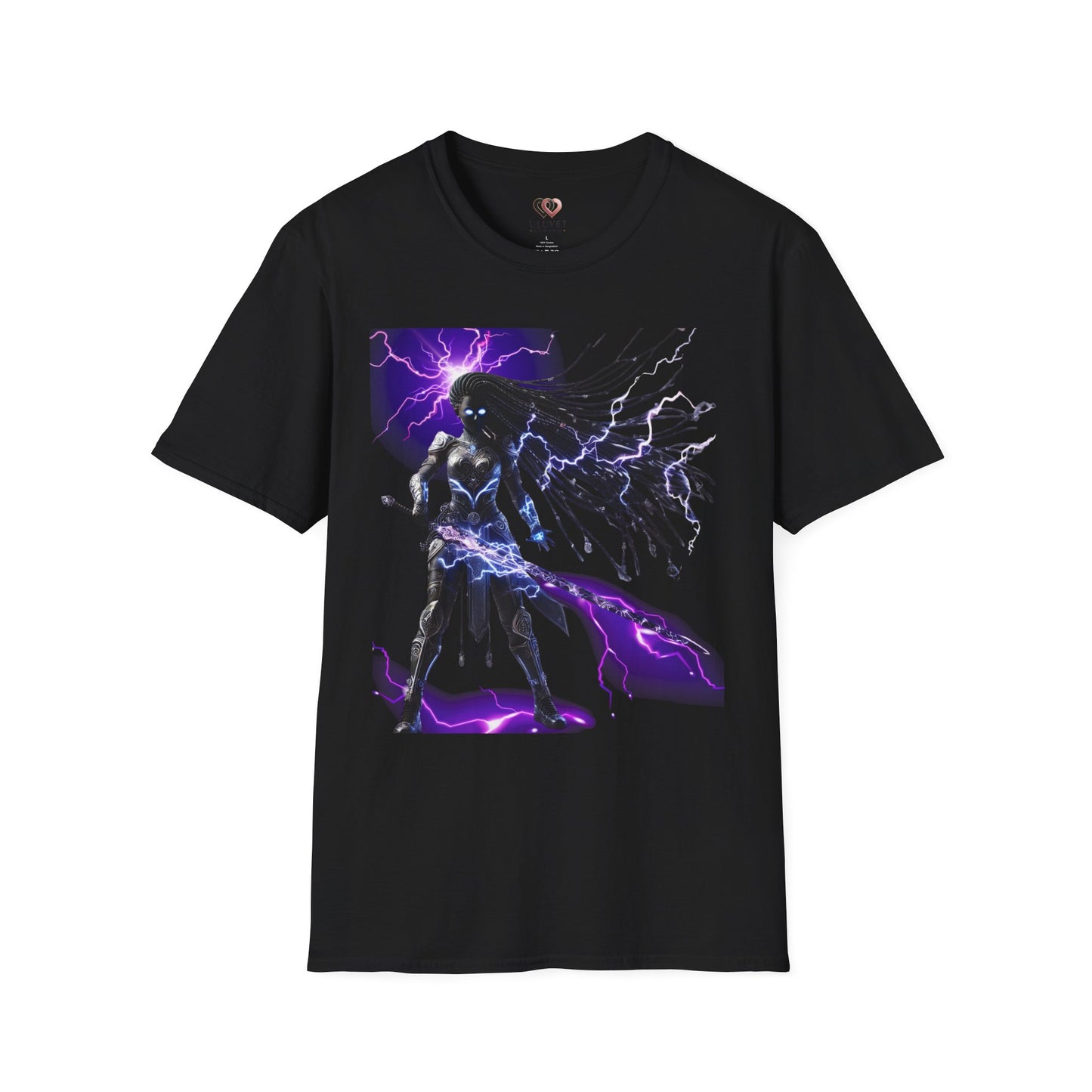 Electrifying Warrior T-Shirt - Unisex Softstyle Tee, Anime Apparel, Boutiques, Gifts for Gamers, Birthday Present, Casual Wear