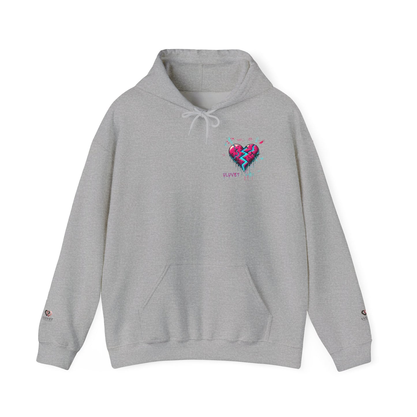 Heartbreak Graffiti Hooded Sweatshirt, Unisex Hoodie, Streetwear Fashion, Gift for Him, Her, Valentine's Day, Trendy Casual Wear