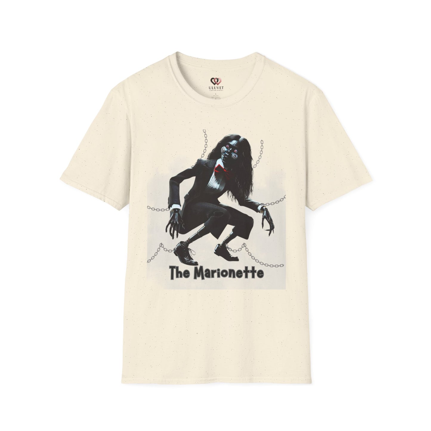 The Marionette Unisex Softstyle T-Shirt | Spooky Halloween Tee, Horror Clothing, Unique Graphic Shirt, Gift for Horror Lovers
