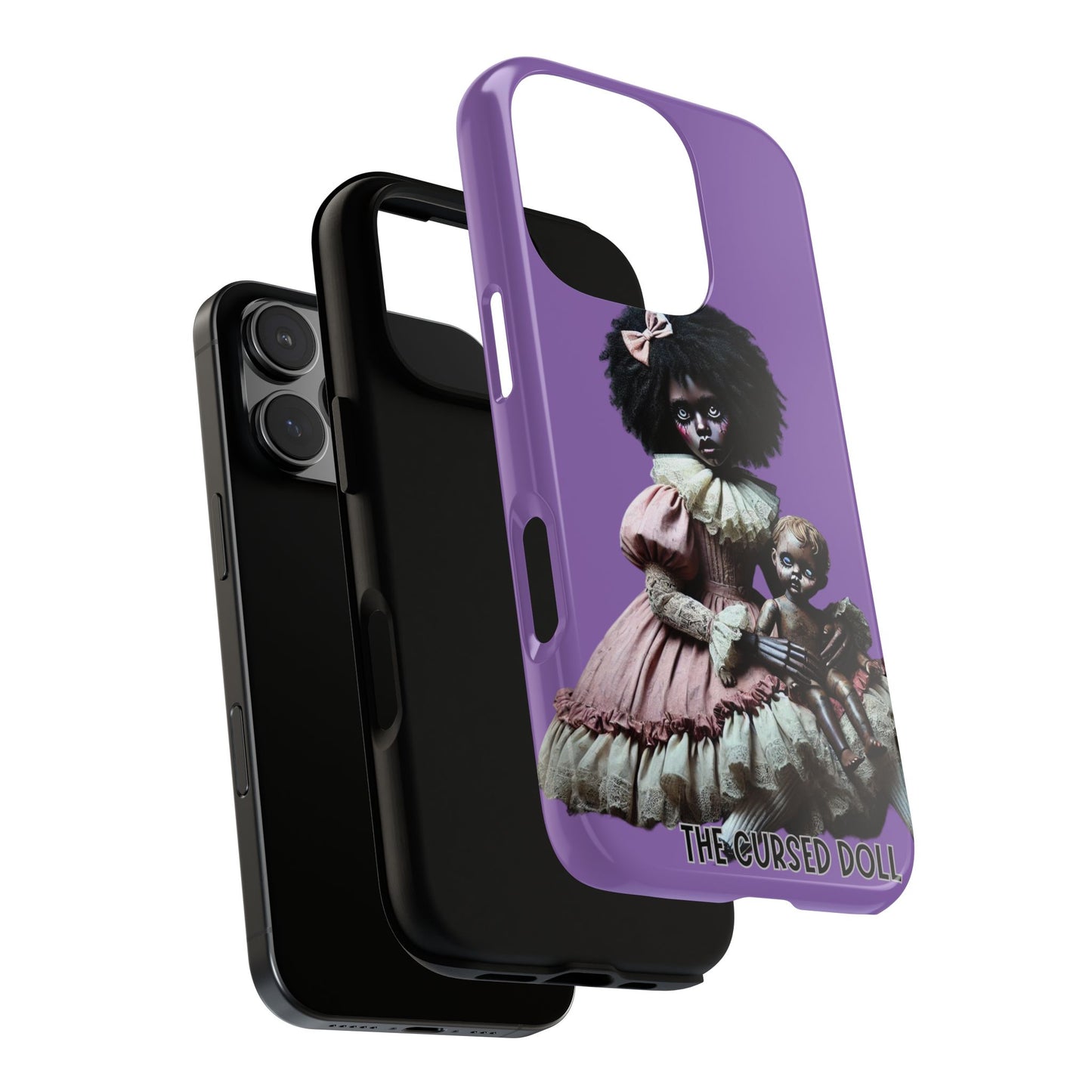 Cursed Doll Phone Case, Tough Phone Cover, Gothic Art Case, Horror Aesthetic Case, Unique Gift for Halloween, Mobile Accessory