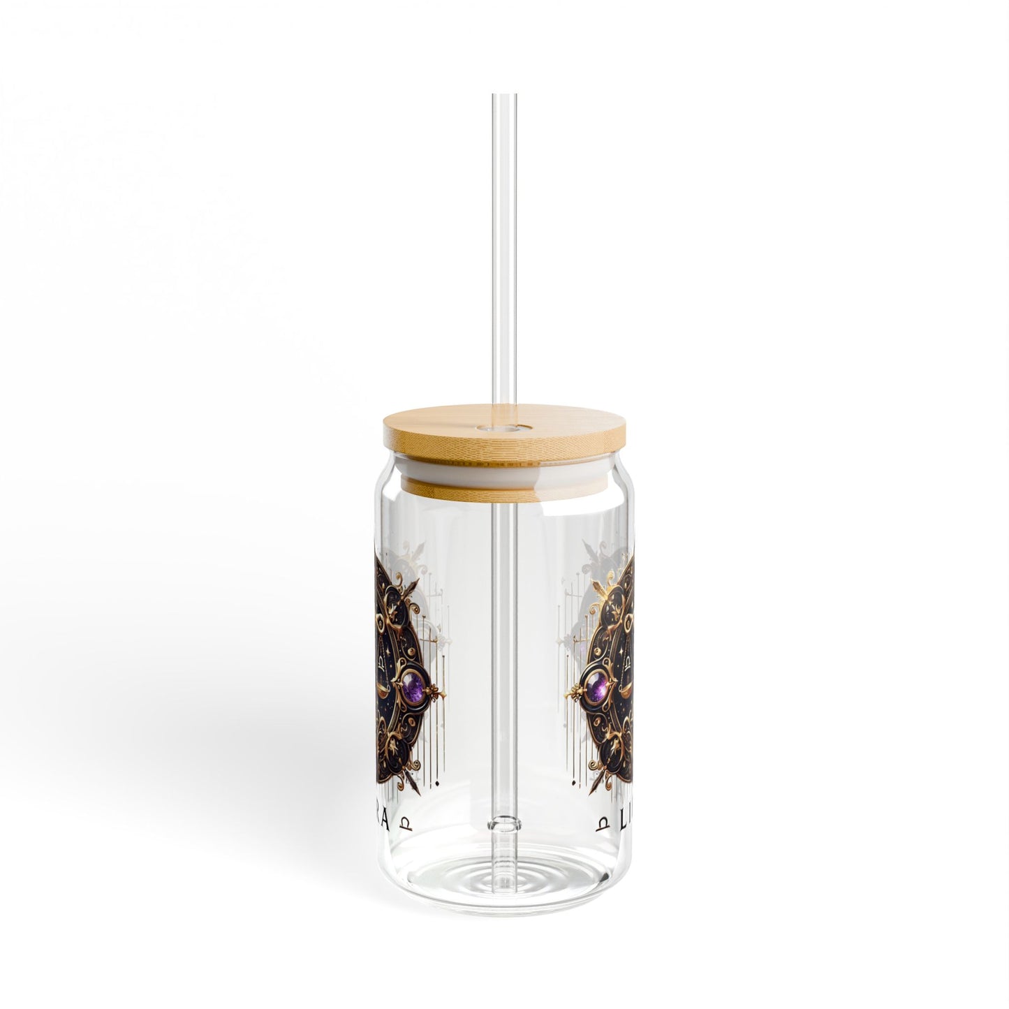 Libra Sipper Glass, 16oz - Zodiac Drinkware, Astrology Glass, Gift for Libra, Personalized Glass, Eco-Friendly Straw Cup