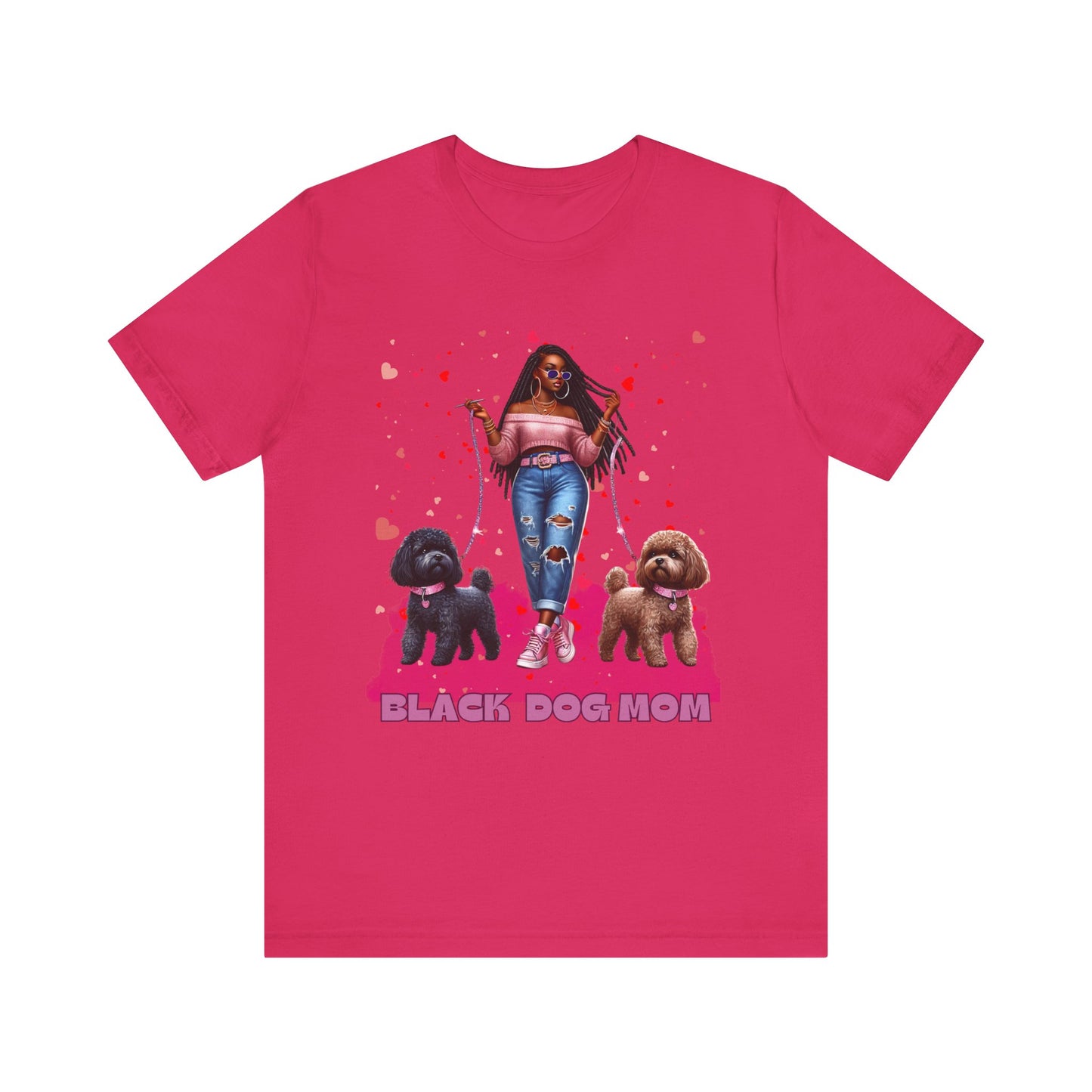 Black Dog Mom Tee, Cute Dog Lover Shirt, Pet Owner Gift, Valentine's Day Gift, Dog Mom Apparel, Animal Lover T-Shirt, Casual Style