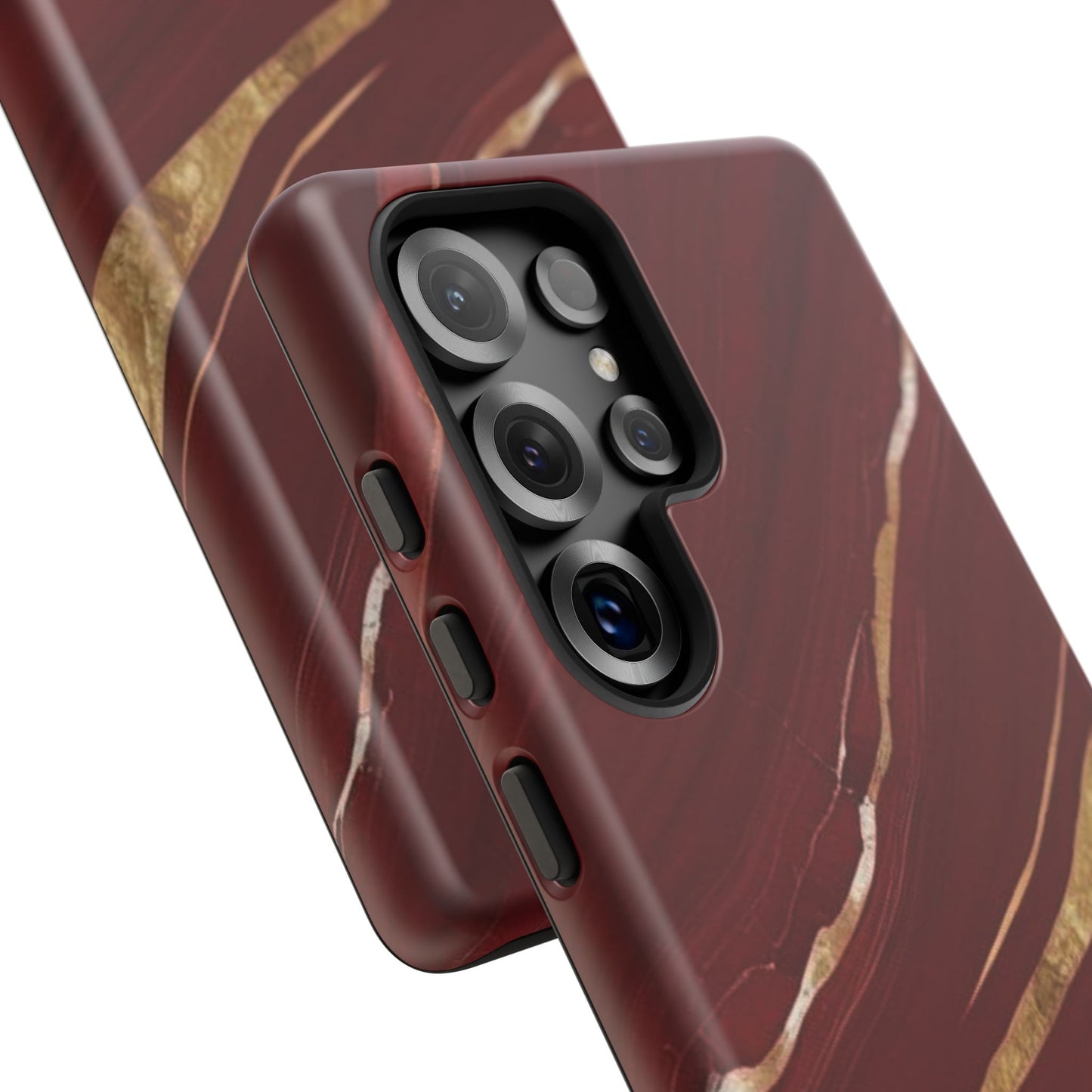 Elegant Red Marble Phone Case - Tough Cases, Stylish Phone Cover, Gift for Her, Luxe Cellphone Protection, Modern Accessories
