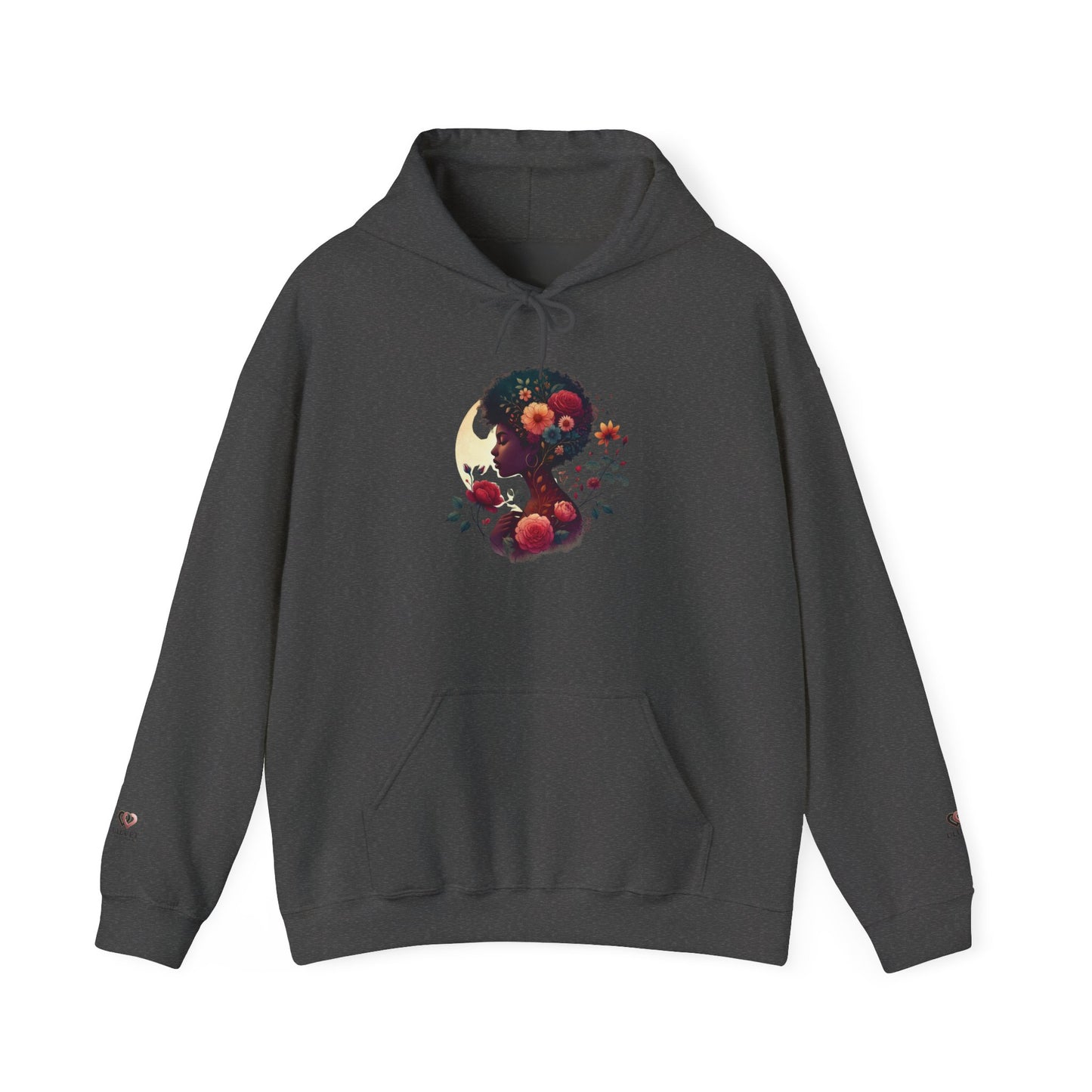 Floral Moon Hoodie - Cozy Sweatshirt, Unisex Sweatshirt, Gift for Her, Fall Fashion, Aesthetic Hooded Sweatshirt