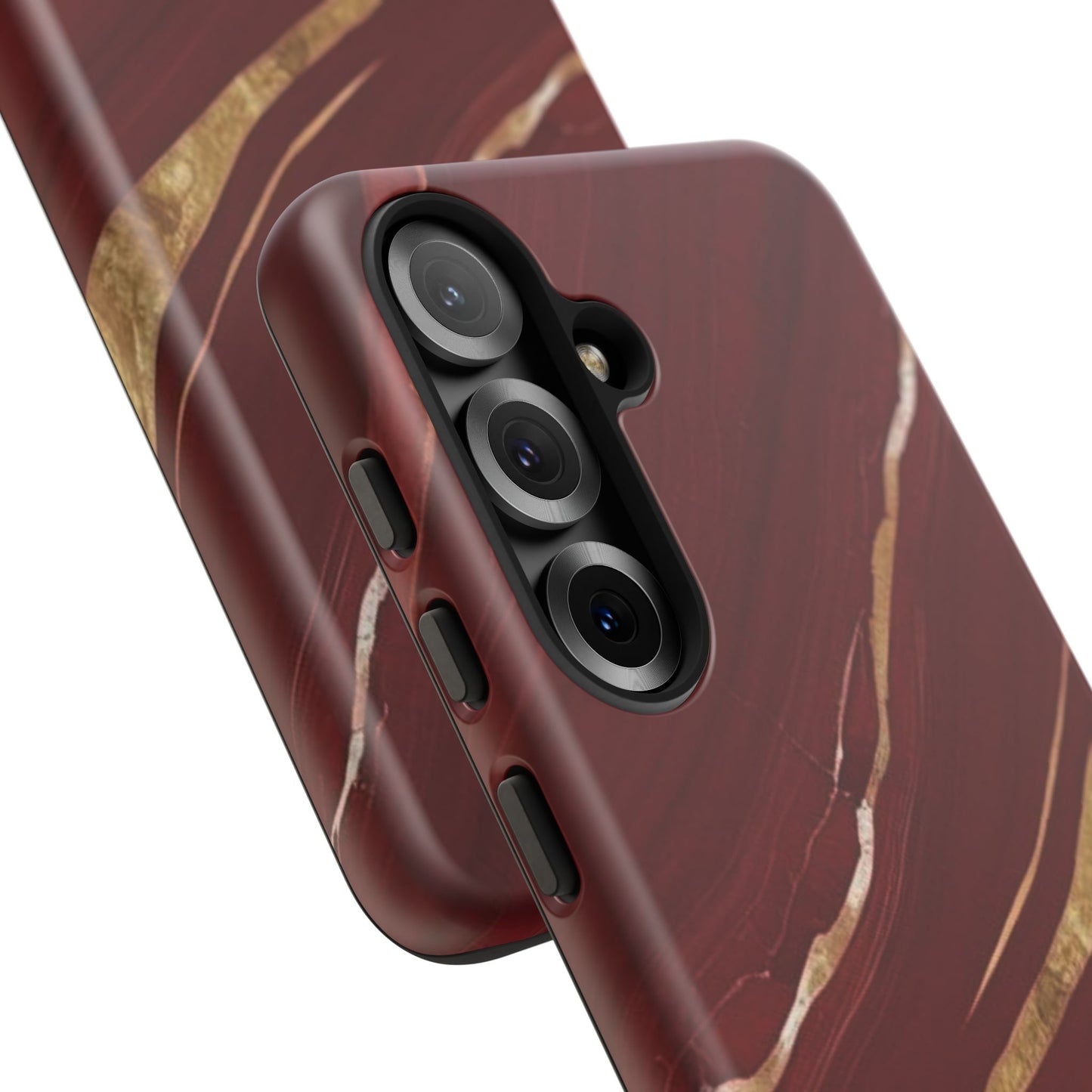 Elegant Red Marble Phone Case - Tough Cases, Stylish Phone Cover, Gift for Her, Luxe Cellphone Protection, Modern Accessories
