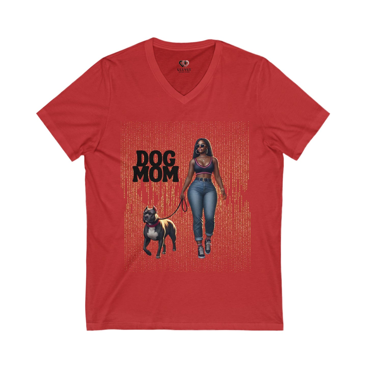 Dog Mom V-Neck Tee, Casual Dog Lover Shirt, Gift for Dog Owners, Pet Parenting Apparel, Funny Dog T-Shirt, Animal Lover Gift