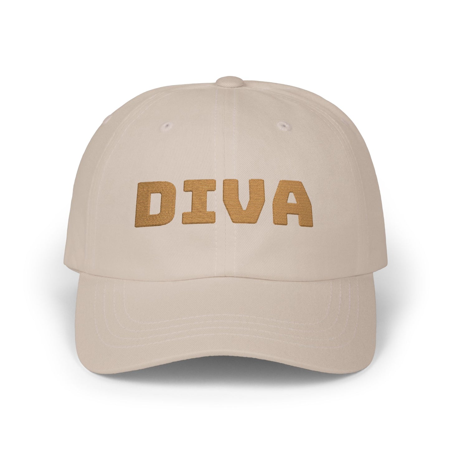 Diva Classic Dad Cap, Trendy White Hat, Casual Wear, Gift for Her, Stylish Sun Hat, Perfect for Summer Days